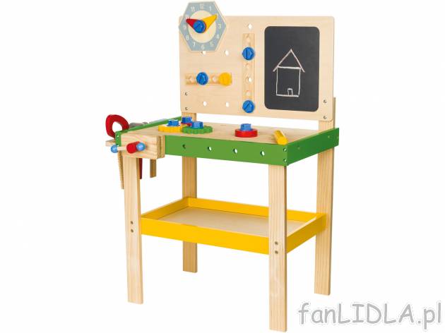 Drewniany warsztat Playtive Junior, cena 129,00 PLN 
- WARSZTAT: 92 ELEMENTY
- OK. ...