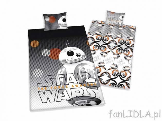Dwustronna pościel z mikrowłókna polarowego z bohaterami Star Wars , cena 69,90 ...