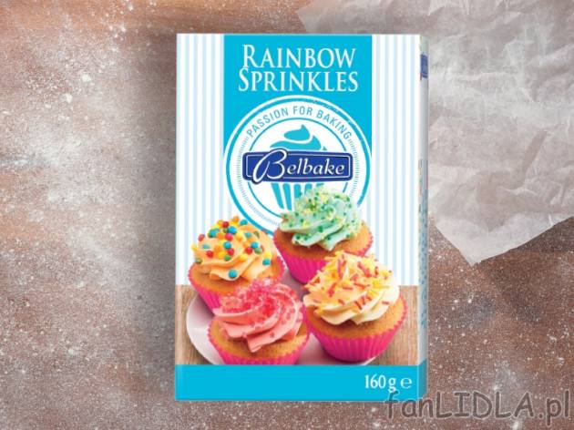 Belbake Posypka dekoracyjna , cena 5,00 PLN za 160 g/1 opak., 100 g=3,74 PLN.