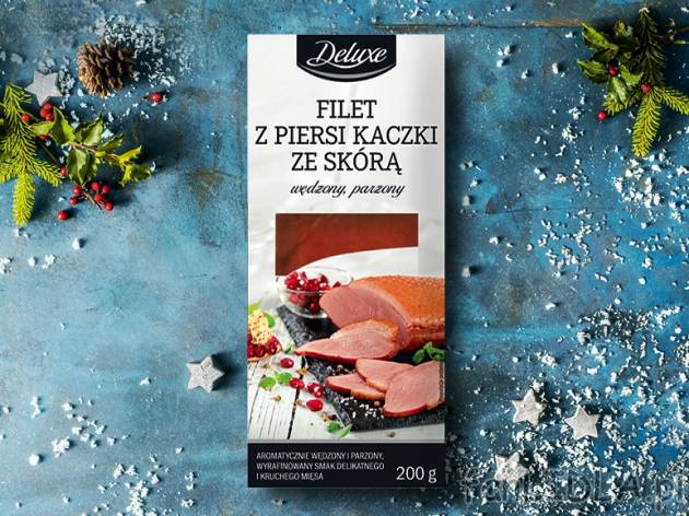 Deluxe Filet z piersi kaczki , cena 9,00 PLN za 200 g/1 opak., 100 g=5,00 PLN.