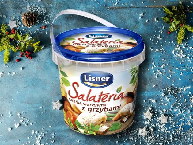 Lisner Sałatka warzywna z grzybami , cena 5,00 PLN za 500 g/1 opak., 1 kg=11,98 PLN.