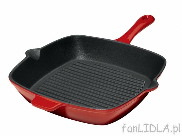 Patelnia żeliwna emaliowana Ernesto, cena 89,90 PLN za 1 szt. 
- 2 wzory w 2 kolorach ...