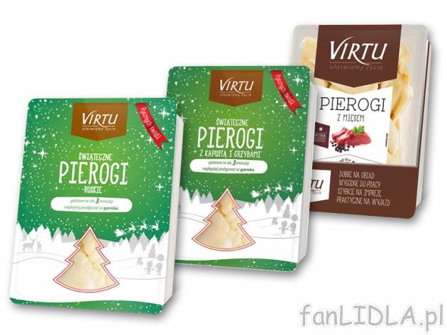 Virtu pierogi , cena 3,00 PLN za 400 g/1 opak., 1 kg=8,48 PLN.