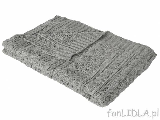 Elegancka narzuta 130 x 170 cm , cena 111,00 PLN za 1 szt. 
- z dzianiny o grubym ...