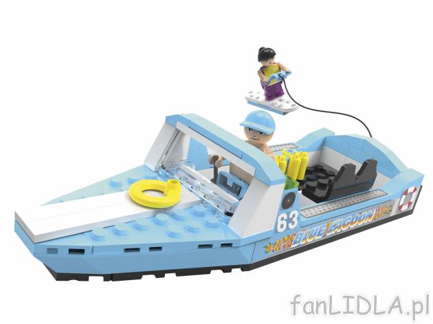 Minizestaw klocków Playtive, cena 6,99 PLN 
łódź do nart wodnych 
- 87 części
Opis

- ...