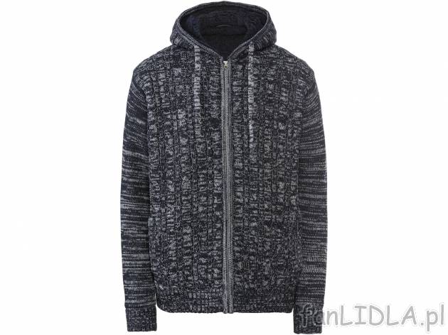 Ocieplany sweter męski z futerkiem Livergy, cena 74,90 PLN 
- rozmiary: M-XXL
&nbsp;
Dostępne ...