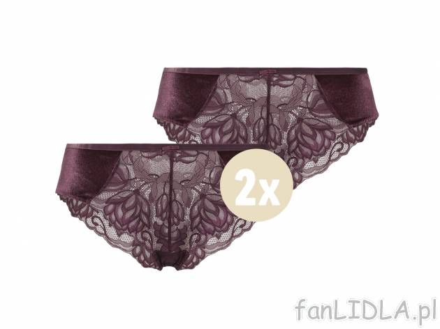 Majtki z koronką, 2 pary Esmara Lingerie, cena 22,99 PLN 
cena dot. wyłącznie ...
