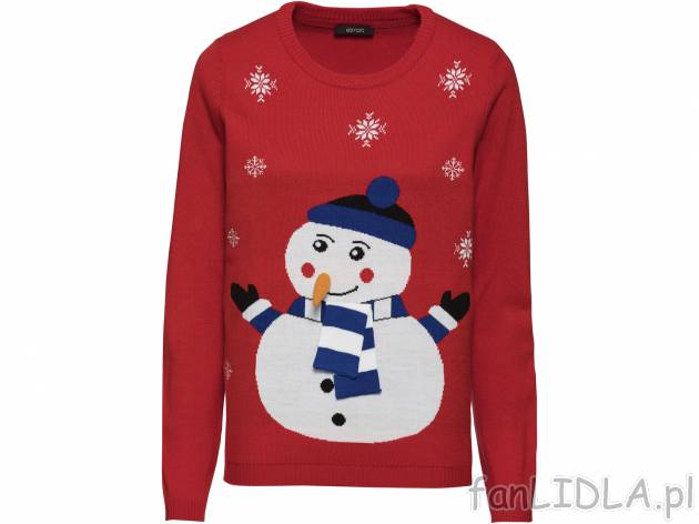 Sweter damski z motywem świątecznym Esmara, cena 39,99 PLN 
- przyjemnie miękki ...