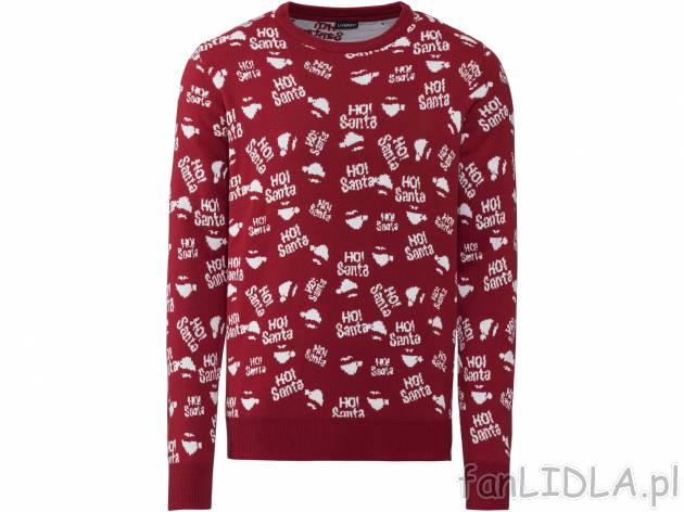 Sweter męski z motywem świątecznym Livergy, cena 39,99 PLN 
- przyjemnie miękki ...