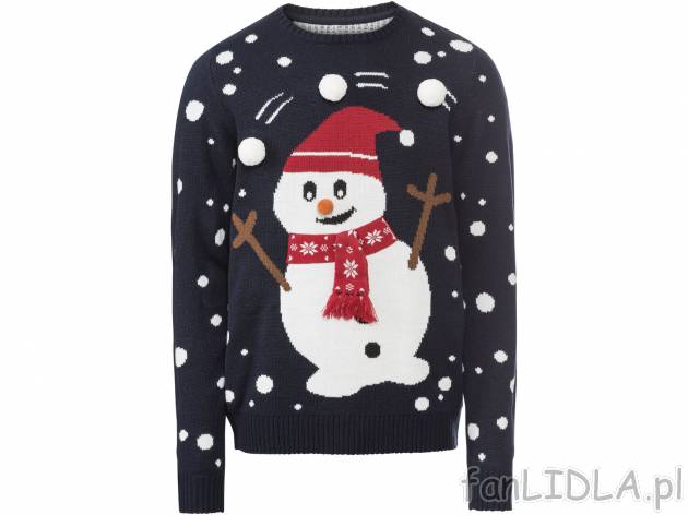 Sweter męski z motywem świątecznym , cena 39,99 PLN 
- z diodami LED migoczącymi ...