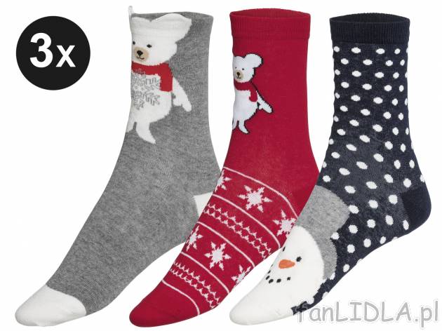 Skarpety damskie, 3 pary Esmara Lingerie, cena 11,99 PLN 
cena dot. wyłącznie ...