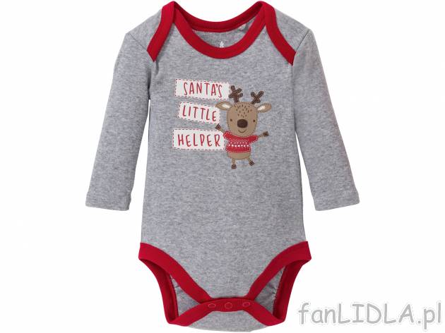 Body z bawełny Lupilu, cena 12,99 PLN 
- 100% bawełny
- łatwe dopasowanie do ...