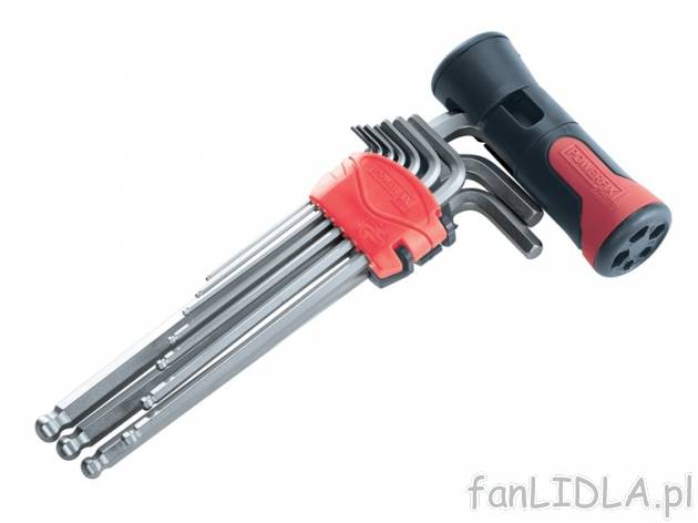 Zestaw kluczy imbusowych z końcówką kulistą Powerfix, cena 19,99 PLN za 1 zestaw ...