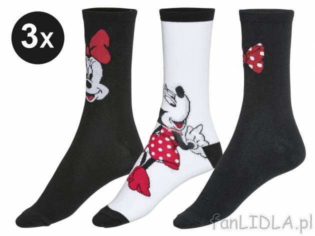 Skarpetki damskie, 3 pary Disney, cena 12,99 PLN 
- wysoka zawartość bawełny
- ...