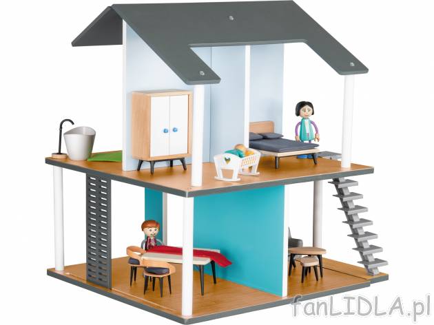 Drewniany domek dla lalek Playtive Junior, cena 99,00 PLN 
- wys. 43 cm
- stabilna ...