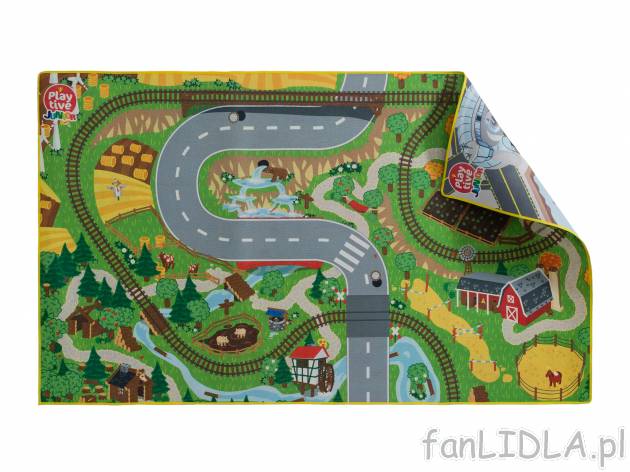 Dwustronny dywan do zabawy Playtive Junior, cena 39,99 PLN 
- ok. 150 x 90 cm (dł. ...