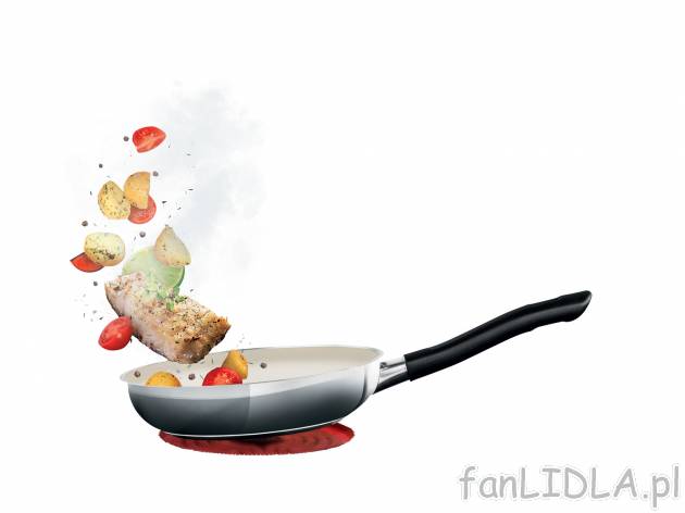 Patelnia z powłoka ceramiczną Ø 28 cm , cena 79,90 PLN za 1 szt. 
- grube dno ...