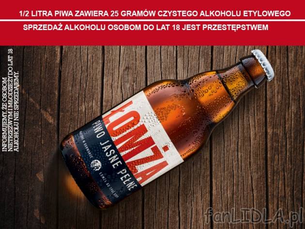 Łomża Jasne, pełne , cena 1,00 PLN za 330 ml/1 but., 1 l=5,42 PLN.