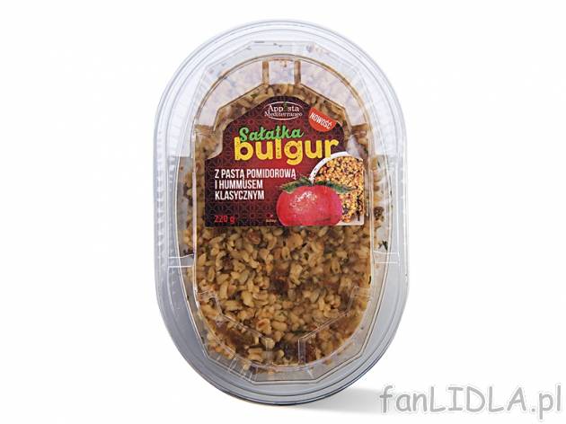 Sałatka bulgur , cena 3,00 PLN za 220 g/1 opak., 100 g=1,68 PLN.