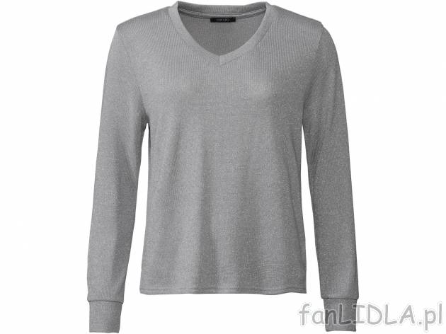 Sweter Esmara, cena 29,99 PLN 
- z błyszczącej dzianiny
- rozmiary: XS-L
Dostępne ...