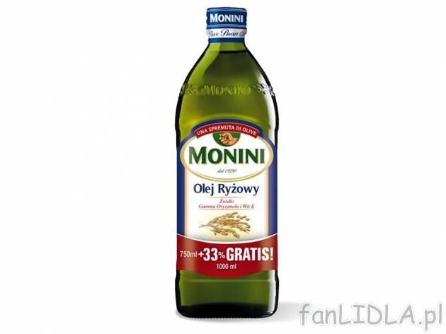 Monini Olej ryżowy , cena 16,00 PLN za 1 l/1 but.