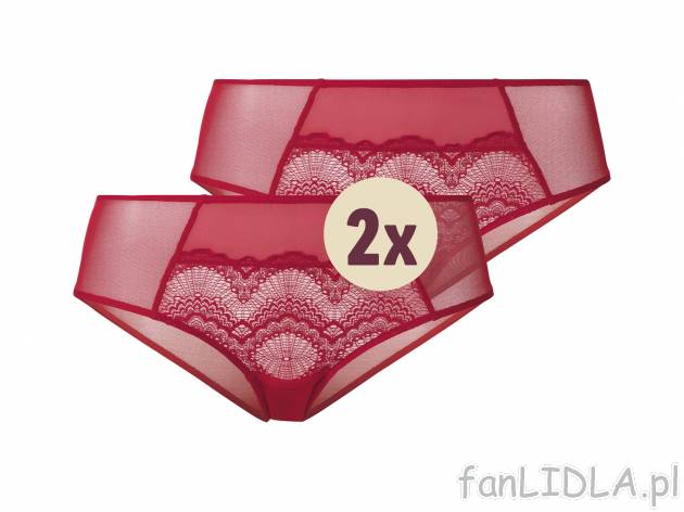 Majtki hipstery z koronką, 2 pary* Esmara Lingerie, cena 9,99 PLN 
*Artykuł dostępny ...