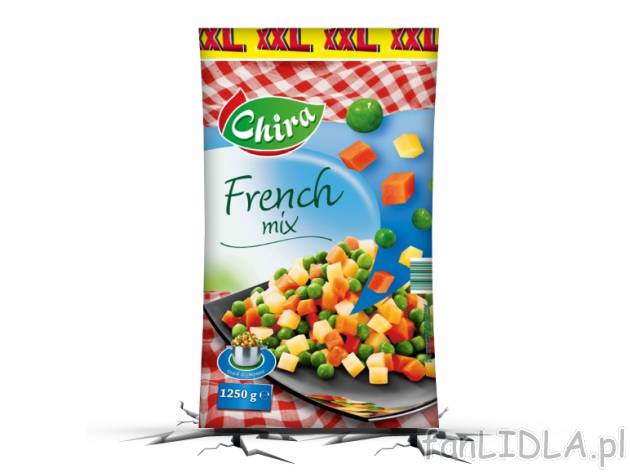 Chira Francuska mieszanka warzyw , cena 5,00 PLN za 1250 g/1 opak., 1 kg=4,79 PLN.
