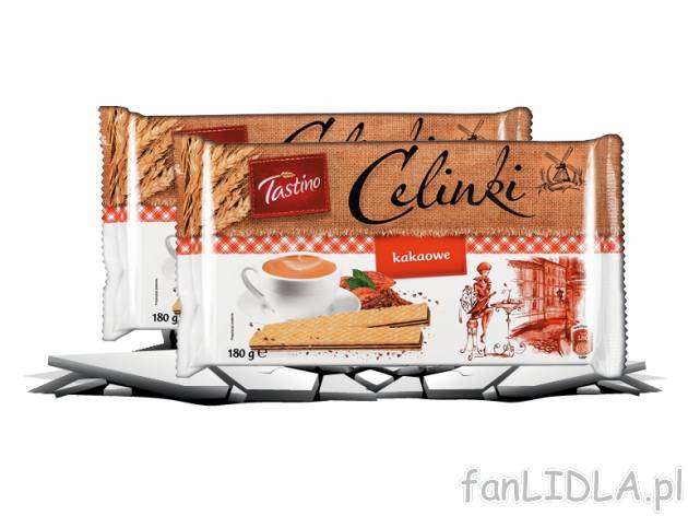 Tastino Wafelki Celinki XXL , cena 4,00 PLN za 360 g/1 opak., 1 kg=11,11 PLN.