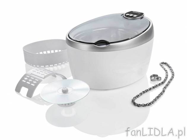 Myjka ultradźwiękowa Silvercrest, cena 99,00 PLN 
- funkcja timera, wskaźnik ...