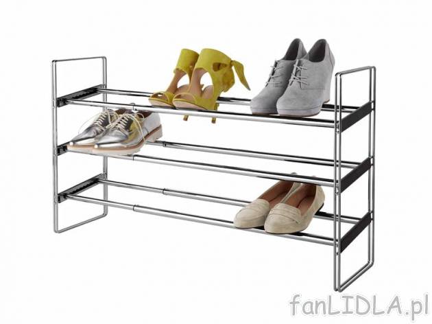 Rozsuwany regał na buty , cena 64,90 PLN za 1 szt. 
- półki regulowane na każdy ...