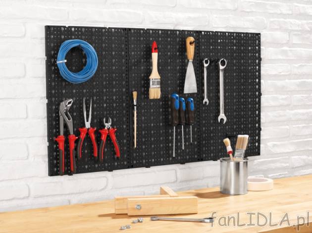 Organizer ścienny do narzędzi Powerfix, cena 34,99 PLN za 1 opak. 
- 3 tablice ...