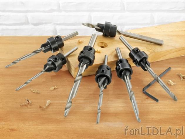 Komplet wierteł do drewna Powerfix, cena 14,99 PLN za 1 opak. 
- z wysokojakościowej ...