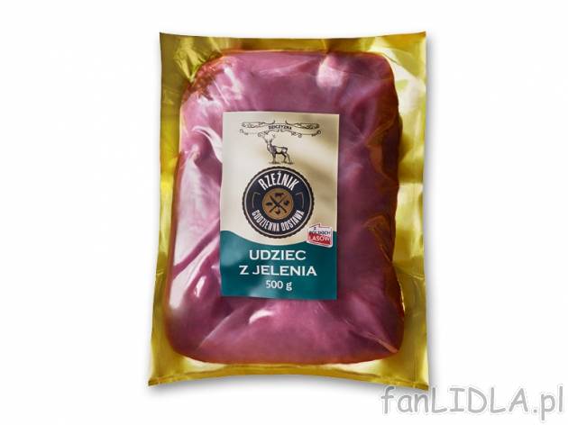 Rzeźnik Udziec z jelenia* , cena 19,00 PLN za 500 g/1 opak., 1 kg=39,98 PLN. 
*Produkt ...