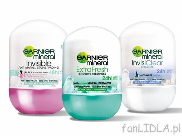 Garnier Deo Mineral Roll-on , cena 5,00 PLN za 50 ml/1 opak., 100 ml=10,78 PLN.