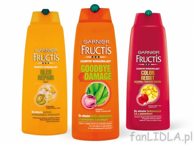 Fructis Szampon , cena 7,00 PLN za 400 ml/1 opak., 1 l=17,98 PLN.
