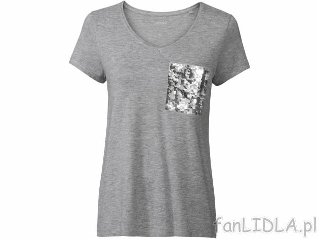 T-shirt damski Esmara, cena 22,99 PLN 
- 95% wiskozy (LENZING™ ECOVERO™), 5% ...