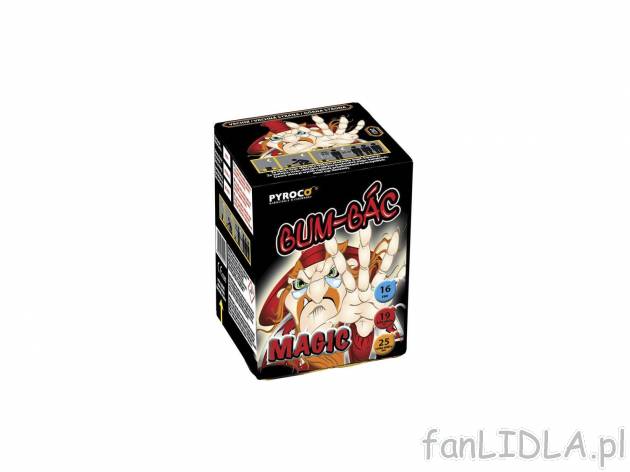 Bateria 16-strzałowa „Magic” , cena 19,99 PLN 
- kolorowe kwiaty z grzechotem ...