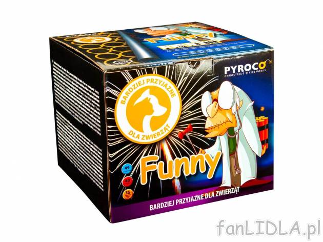 Bateria 49-strzałowa „Funny” , cena 129,00 PLN 
- kolorowe migotliwe bukiety; ...