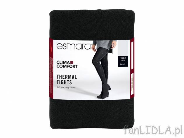 Rajstopy 100 DEN lub legginsy termiczne 100 DEN Esmara, cena 15,99 PLN 
3 wzory ...