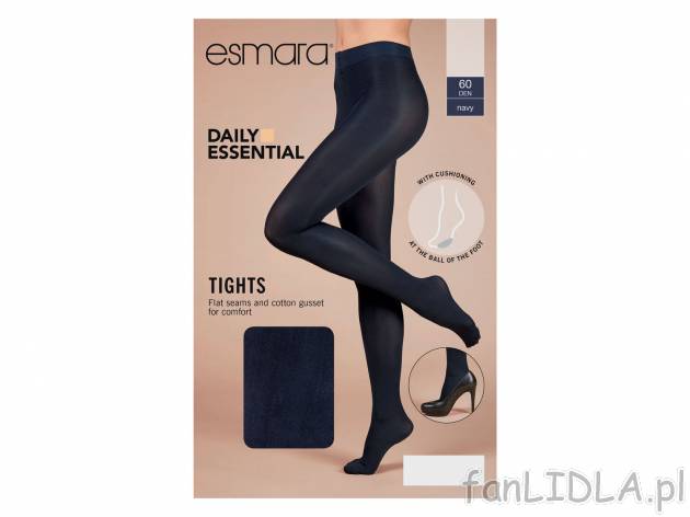 Rajstopy 60 DEN Esmara, cena 12,99 PLN 
2 wzory 
- rozmiary: S-L
Opis

- lycra
- ...