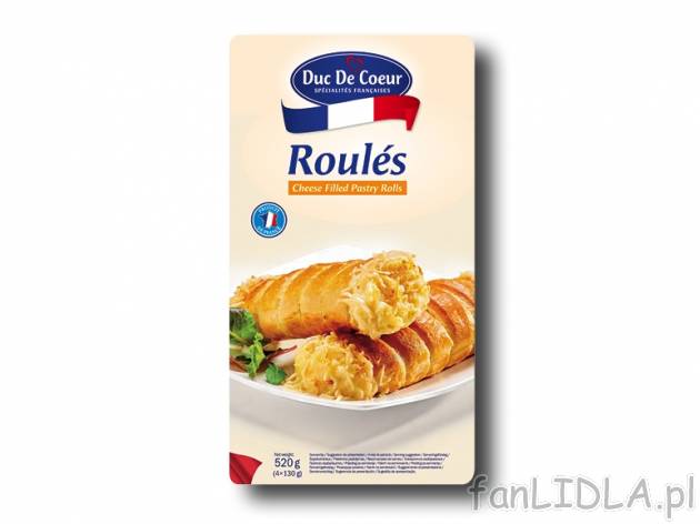 Rolada serowa , cena 11,00 PLN za 4x130 g/1 opak., 1 kg=23,06 PLN.