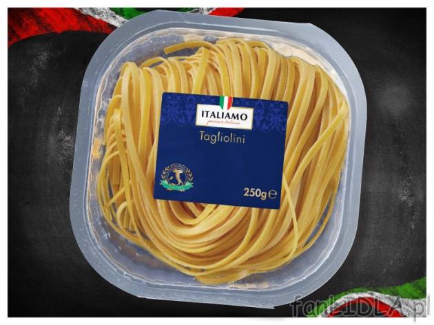Makaron Tagliolini/Pappardelle , cena 2,44 PLN za 250 g, 100g=0,98 PLN. 
- Zaproś ...