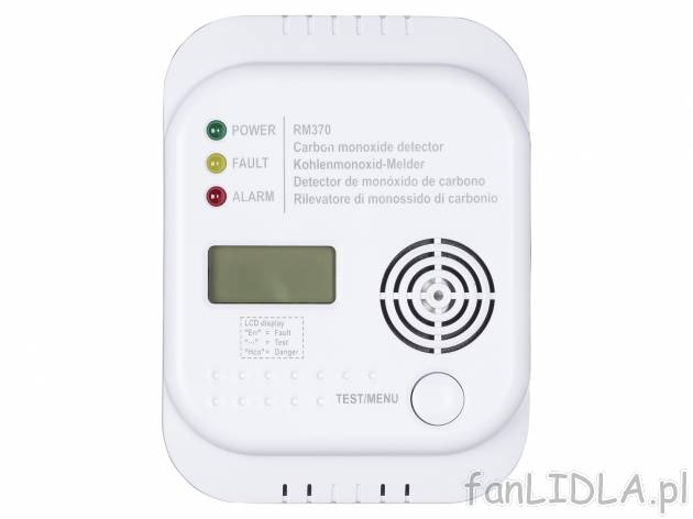 Sygnalizator tlenku węgla z wyświetlaczem LCD Smartwares RM370, cena 64,90 PLN ...