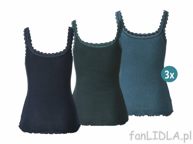 Top na koronkowych ramiączkach, 3 szt.* Esmara Lingerie, cena 10,99 PLN 
* Artykuł ...