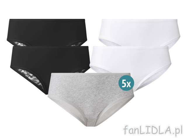 Majtki z koronką, 5 par* Esmara Lingerie, cena 5,99 PLN 
* Artykuł dostępny wyłącznie ...