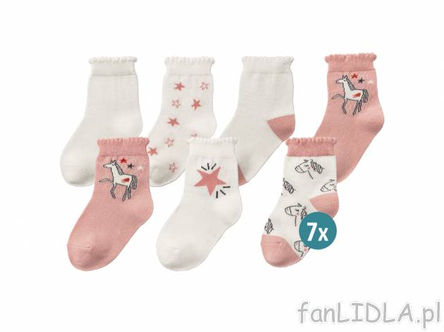 Skarpetki dziecięce, 7 par* Lupilu, cena 1,99 PLN 
* Artykuł dostępny wyłącznie ...
