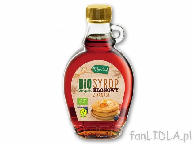 Maribel Bio Syrop klonowy , cena 12,00 PLN za 250 ml/1 but., 100 ml=5,20 PLN.