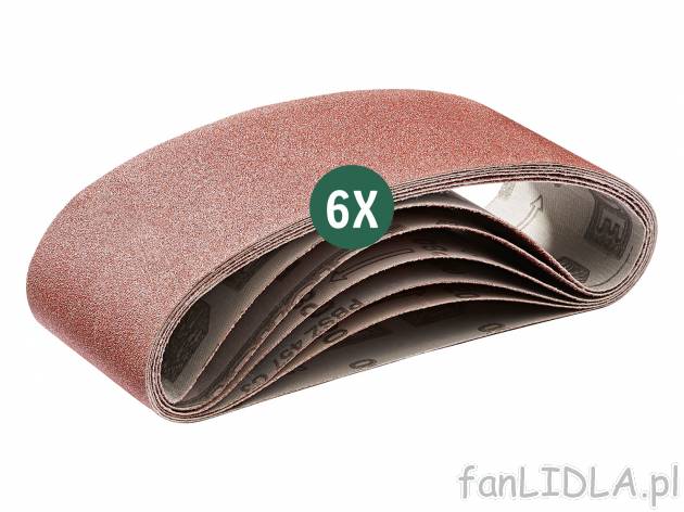 Zestaw 6 papierów ściernych do szlifierek taśmowych Parkside, cena 7,99 PLN 
- ...