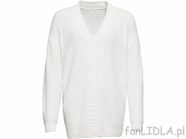 Kardigan z szenili Esmara, cena 34,99 PLN 
- klasyczny krój
- modny, gruby splot
- ...