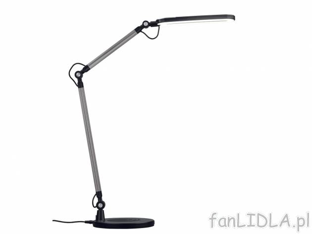 Lampka biurkowa LED Livarno, cena 119,00 PLN 
2 kolory 
- 20 x 105 x 20 cm (szer. ...